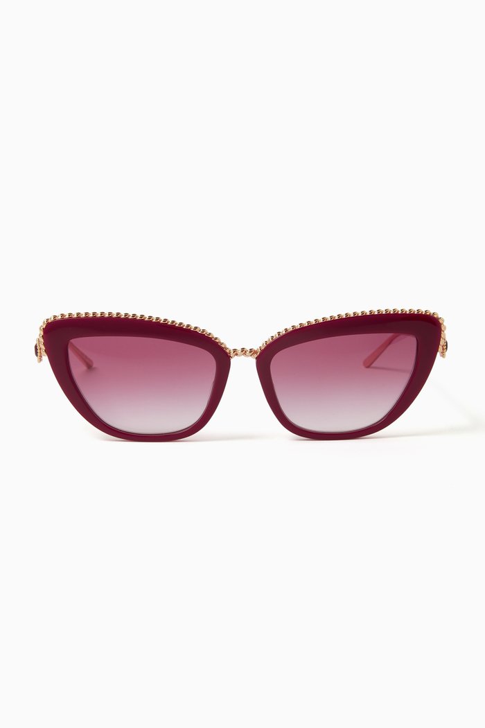 Serpent Bohème Sunglasses in Acetate & Metal, Red
