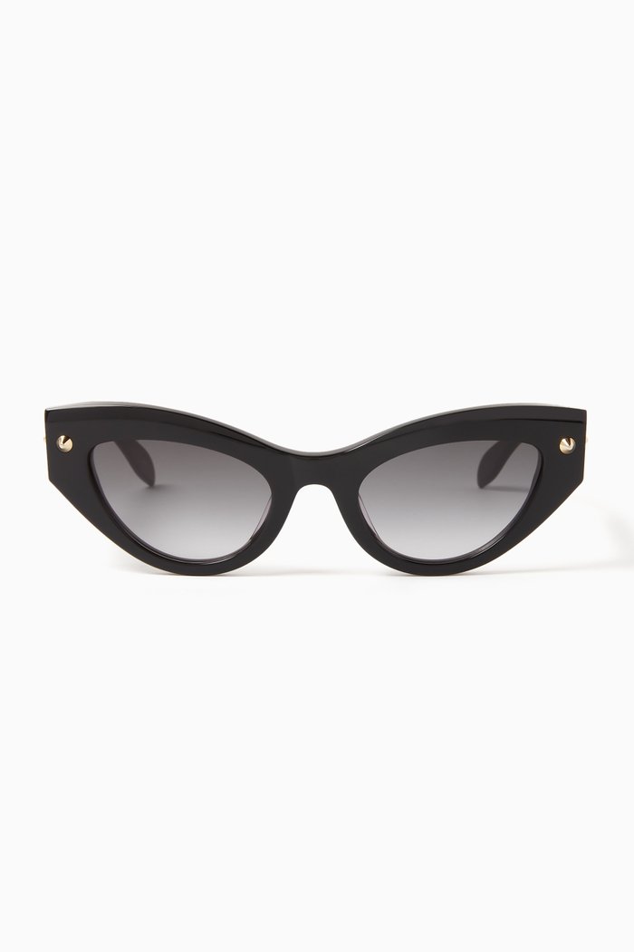 Studded Sunglasses in Recycled Acetate, Black