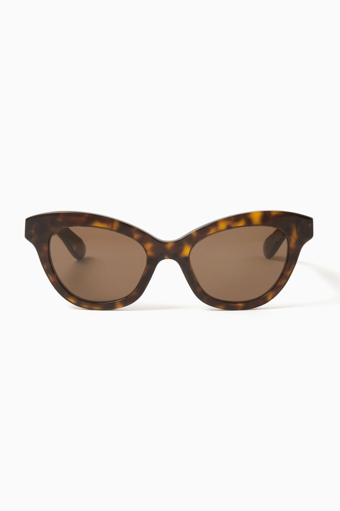 

Havana Cat-eye Sunglasses in Recycled Acetate, Brown