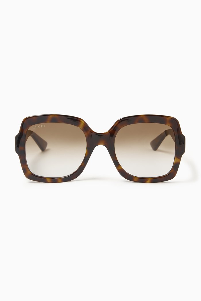 

Oversized Square Sunglasses in Acetate, Brown