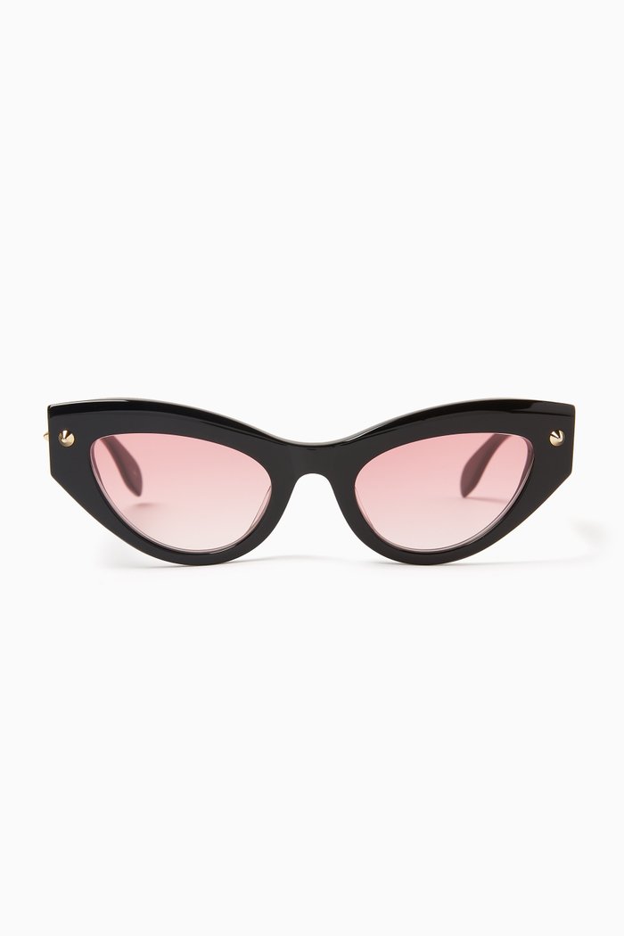 

Cat-eye Sunglasses in Acetate, Black