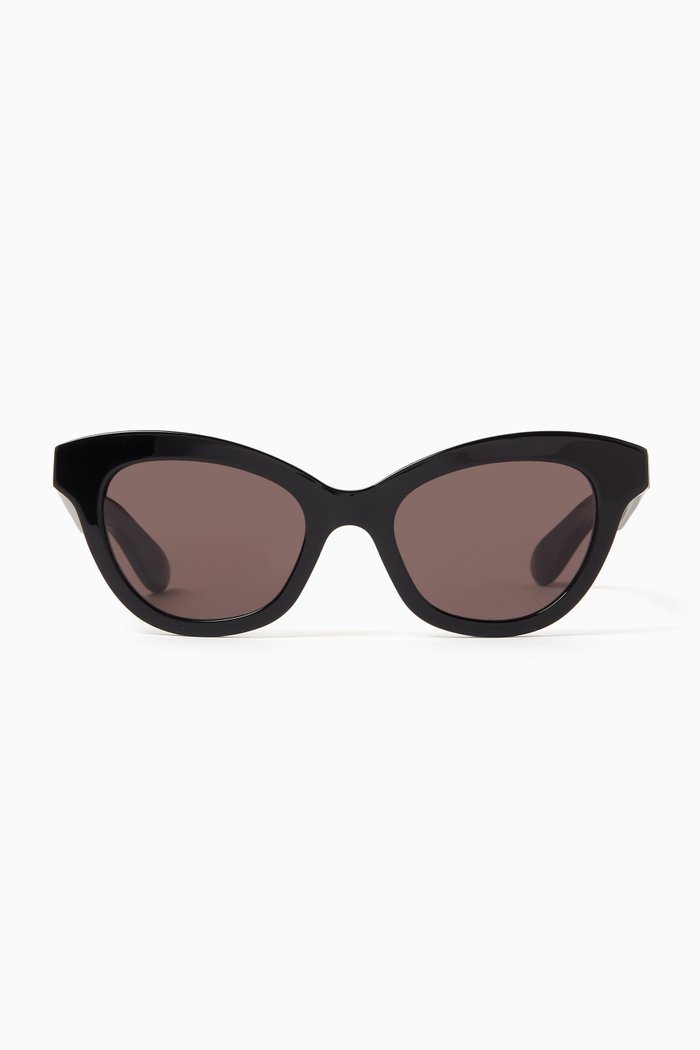 

Cat-eye Sunglasses in Recycled Acetate, Black