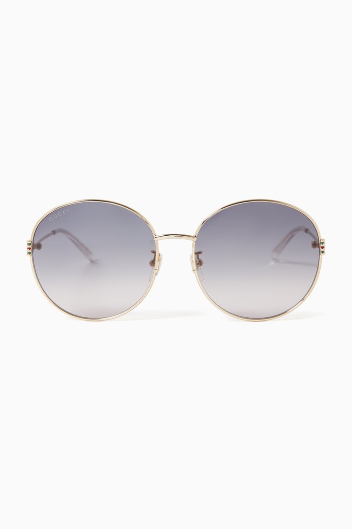 

Round Sunglasses in Metal, Gold