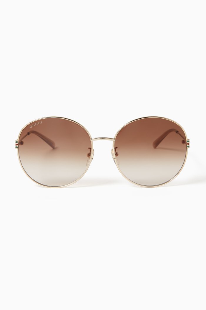 

Round Sunglasses in Metal, Gold