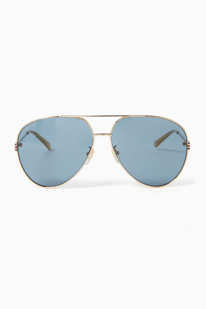 

Aviator Sunglasses in Metal, Gold
