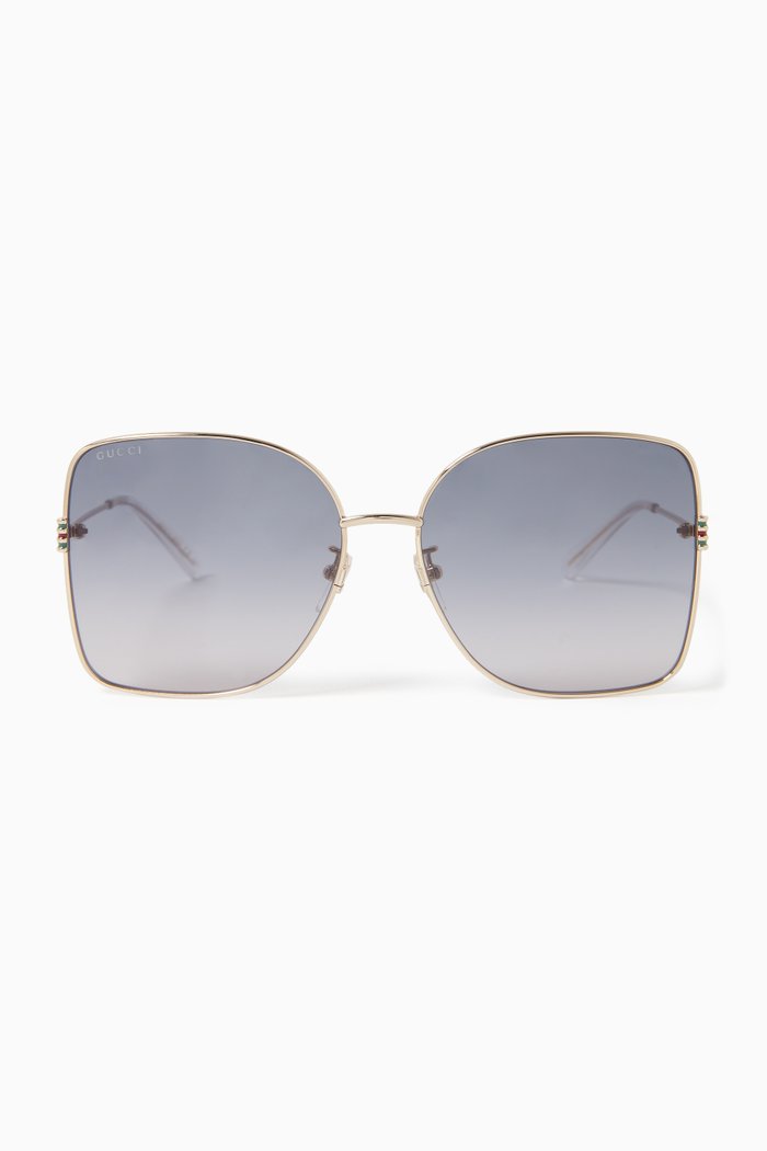 

Oversized Sunglasses in Metal, Gold