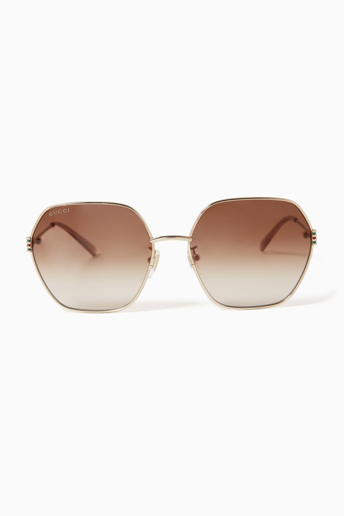 

Geometric Sunglasses in Metal, Gold