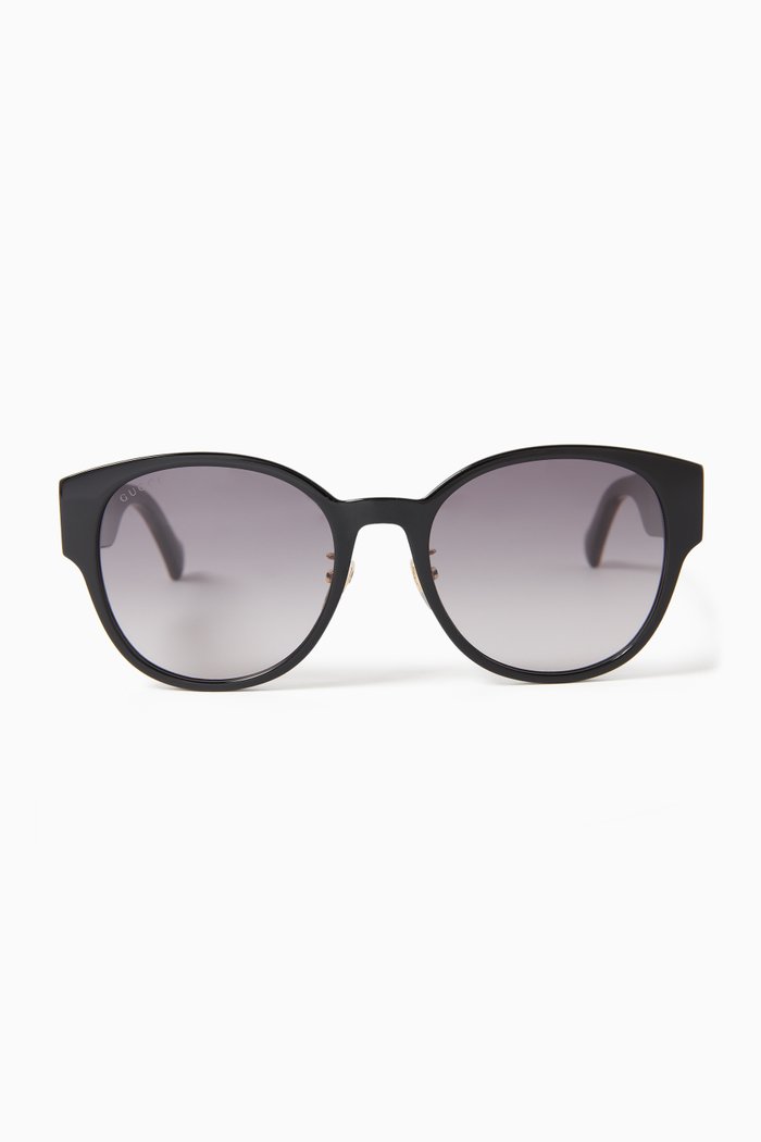 

Round Sunglasses in Recycled Acetate, Black