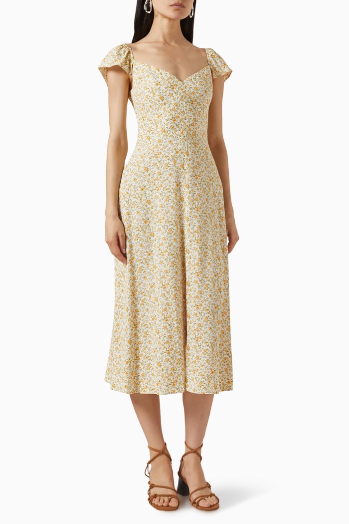 

Baxley Midi Dress in Crepe, Yellow