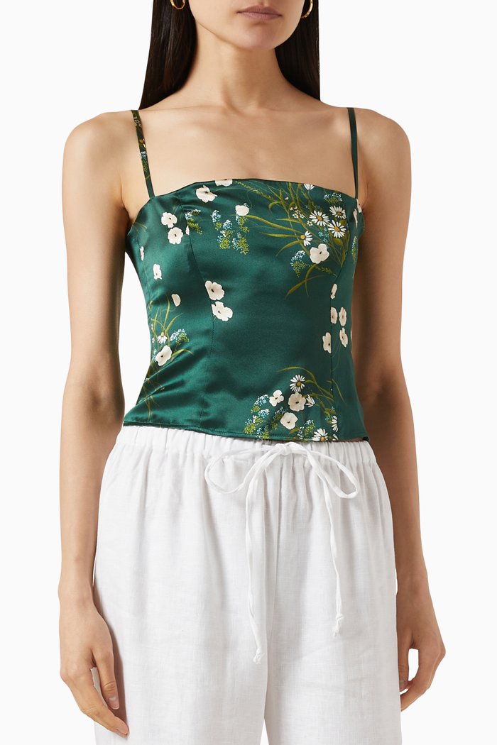 

Overland Top in Silk Charmeuse, Green