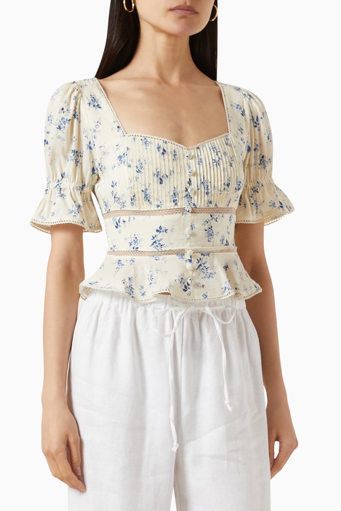 

Daphne Top in Cotton-voile, Neutral