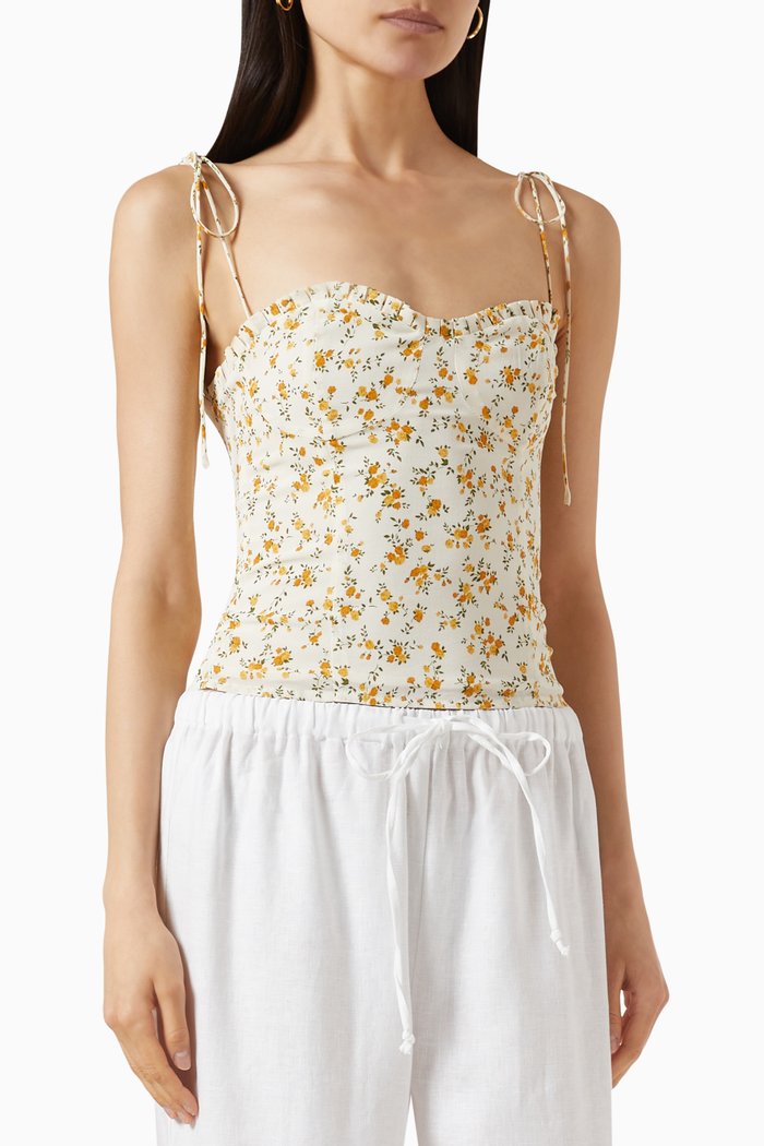 Novena Top in Viscose, Yellow