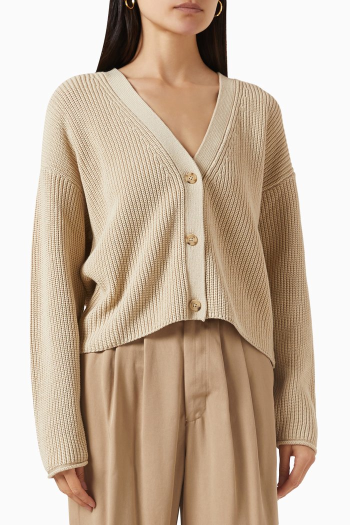 

Elke Cardigan in Cotton-knit, Neutral