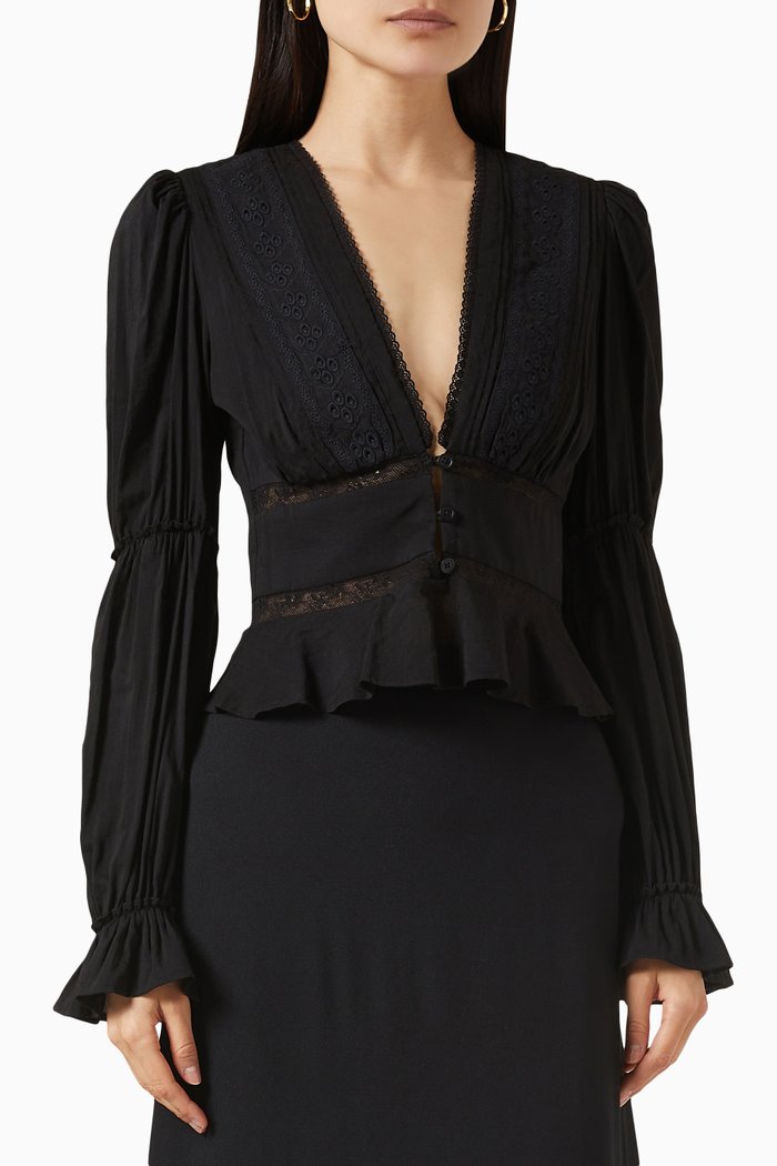 

Meadowlark Top in Cotton-voile, Black