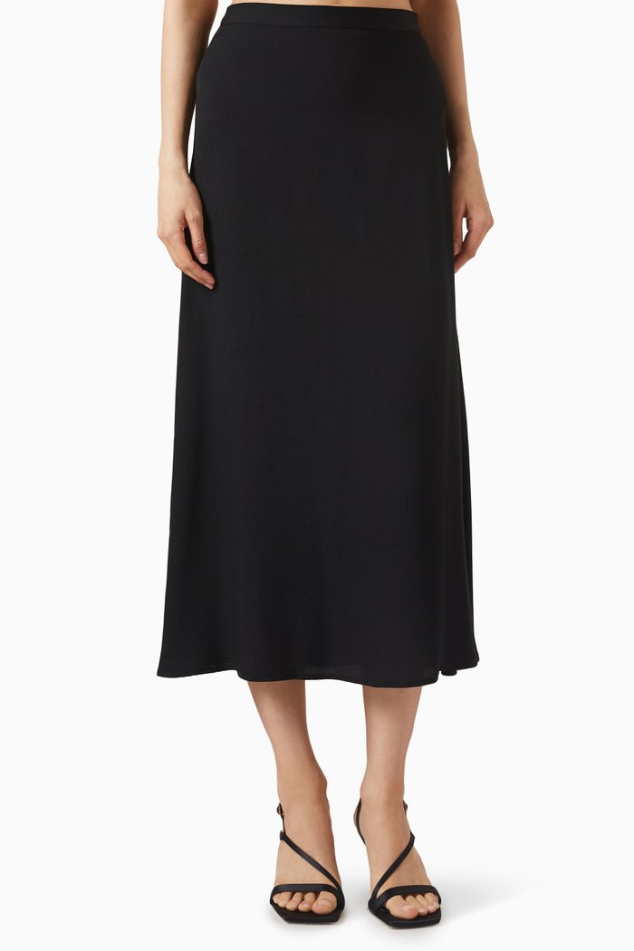 

Bea Midi Skirt in Crepe, Black