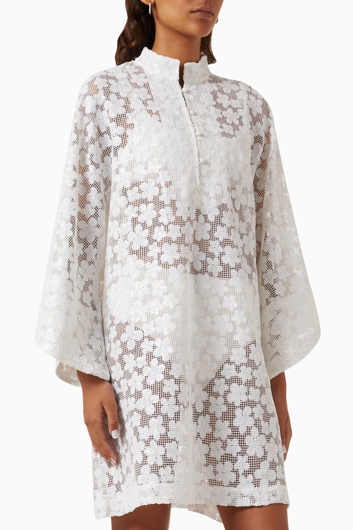 

Sequin Kaftan, White