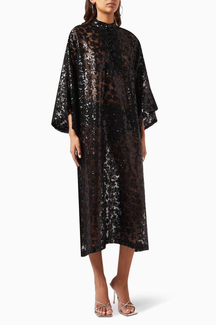 

Embellished Kaftan in Sequins, Black
