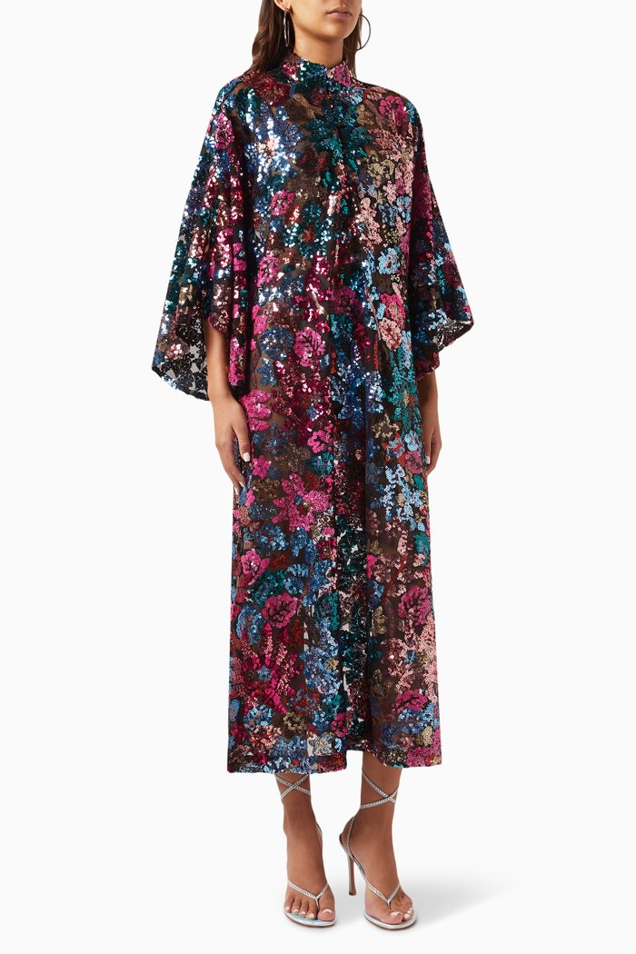 

Embellished Kaftan in Sequins, Multicolour