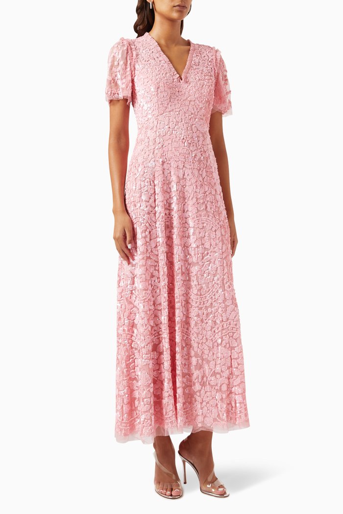 

Daphne Sequin-embellished Gown in Recycled Tulle, Pink