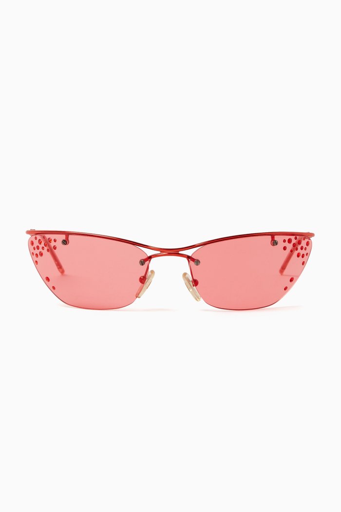 

Rhinestone Cat-eye Sunglasses, Red