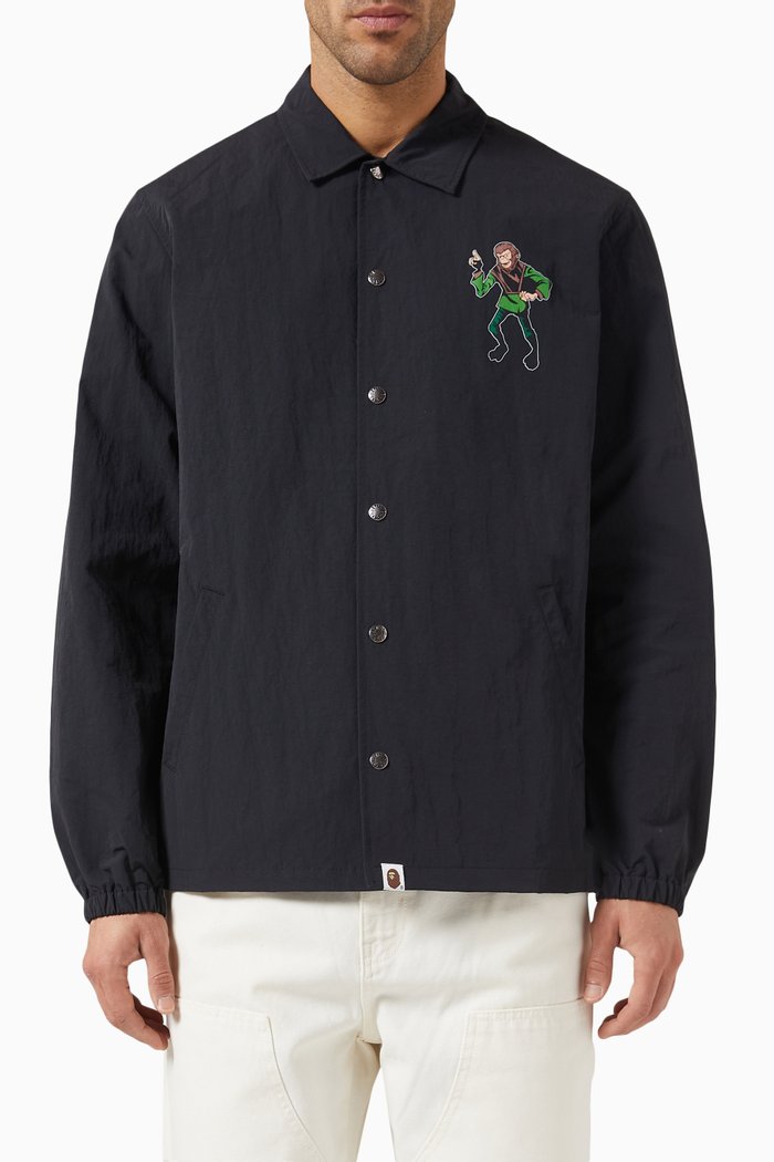 

Ape Coach Jacket in Nylon, Black