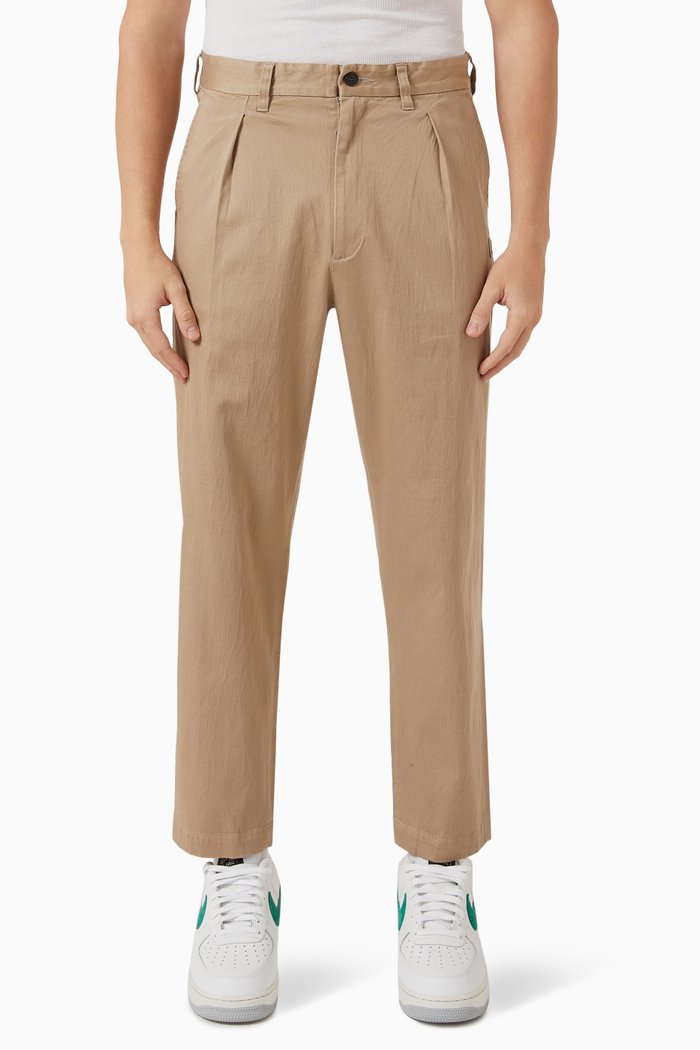 

Loose-fit One Point Chino Pants in Cotton-poly Blend, Neutral
