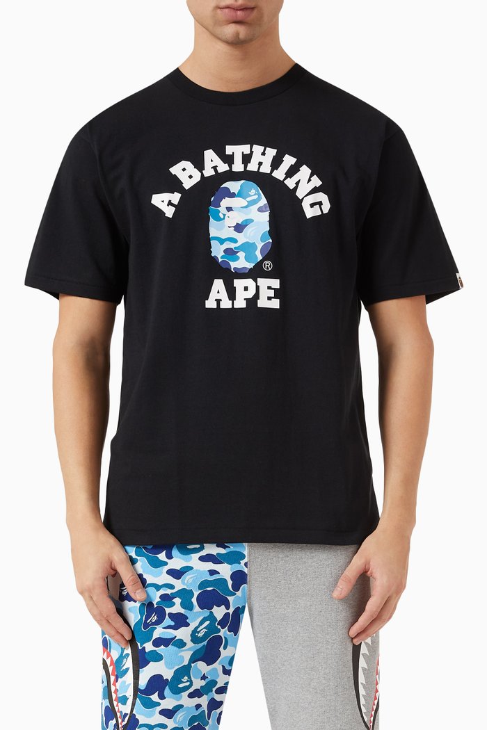 

ABC Camo College T-shirt in Cotton, Black