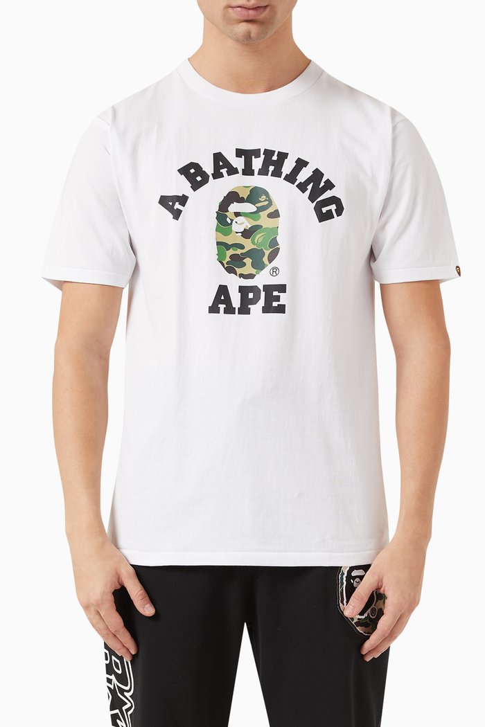 ABC Camo College T-shirt in Cotton, White