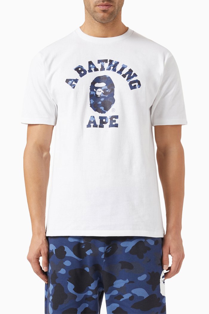

Colour Camo College T-shirt in Cotton-jersey, White