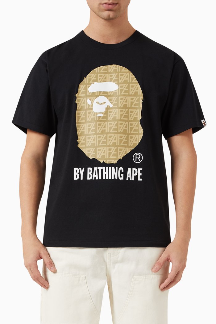 

BAPE Logo Monogram T-shirt in Cotton, Black