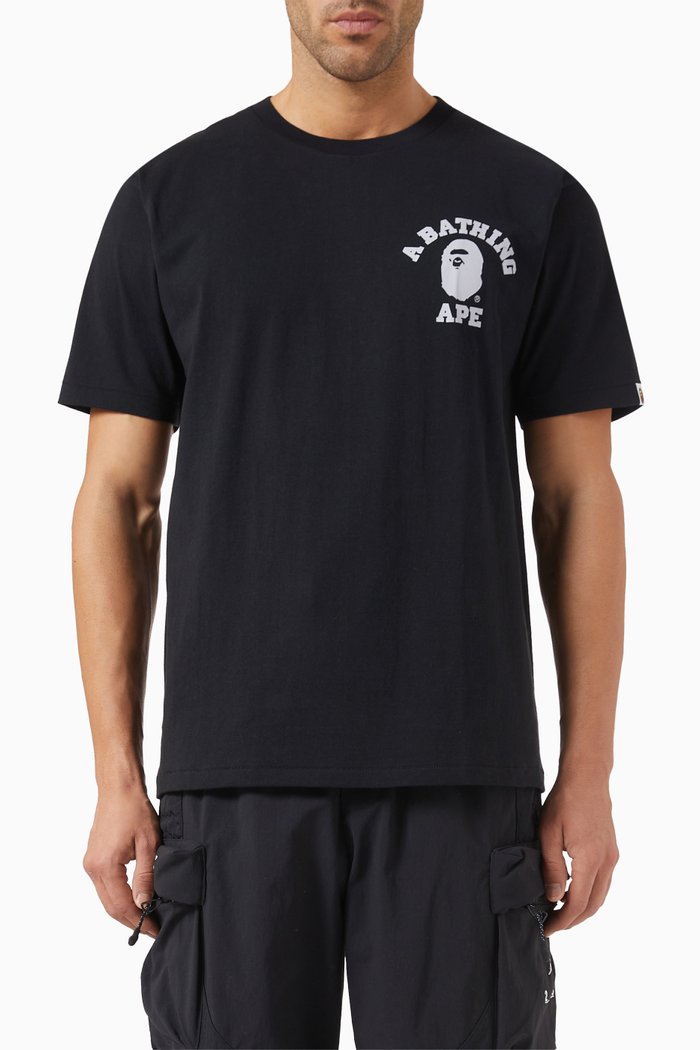 

Honeycomb Camo College T-shirt in Cotton-jersey, Black