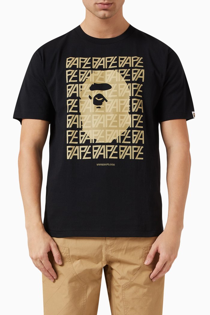 

BAPE Logo Monogram T-shirt in Cotton, Black