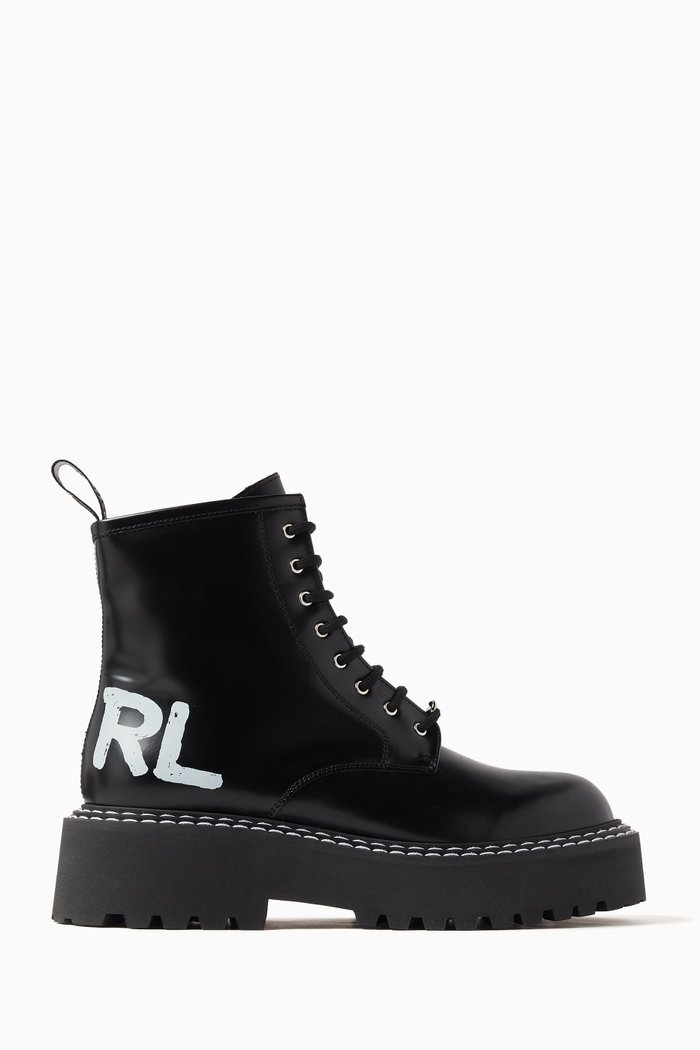 

Patrol II Brush Logo Keeper Ankle Boots in Leather, Black