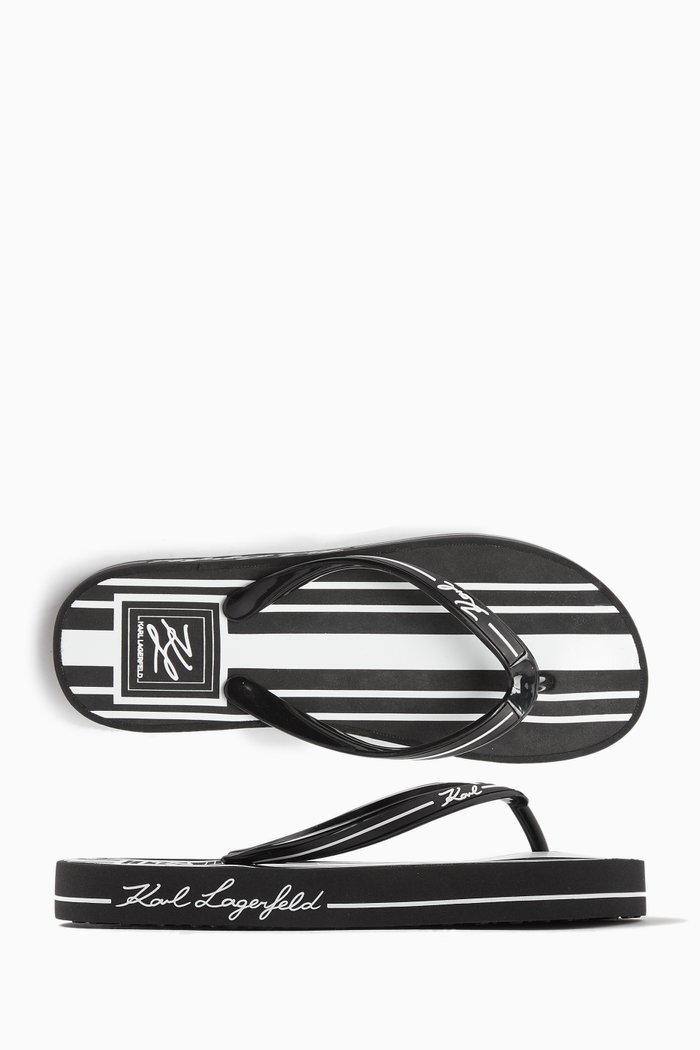 Kosta Autograph Flip Flops in Rubber, Black