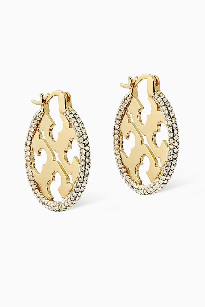 

Miller Pavé Hoop Earrings in 18kt Gold-plated Brass
