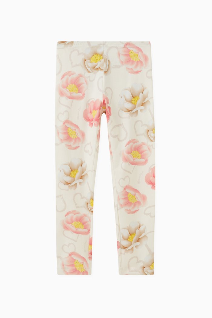 

Floral-print Leggings in Jersey, Neutral