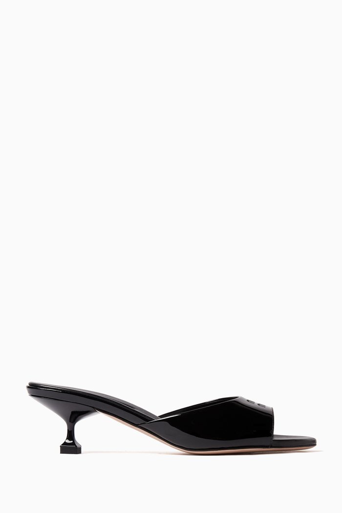 

Perforated Logo 45 Mules in Patent Leather, Black