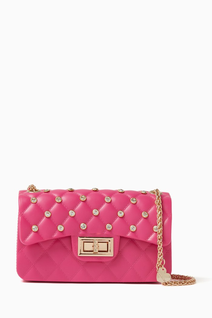 

Crystal-studded Crossbody Bag, Pink