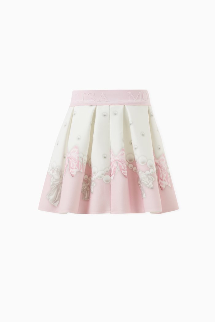 

Bow-print Skirt in Cotton, Neutral