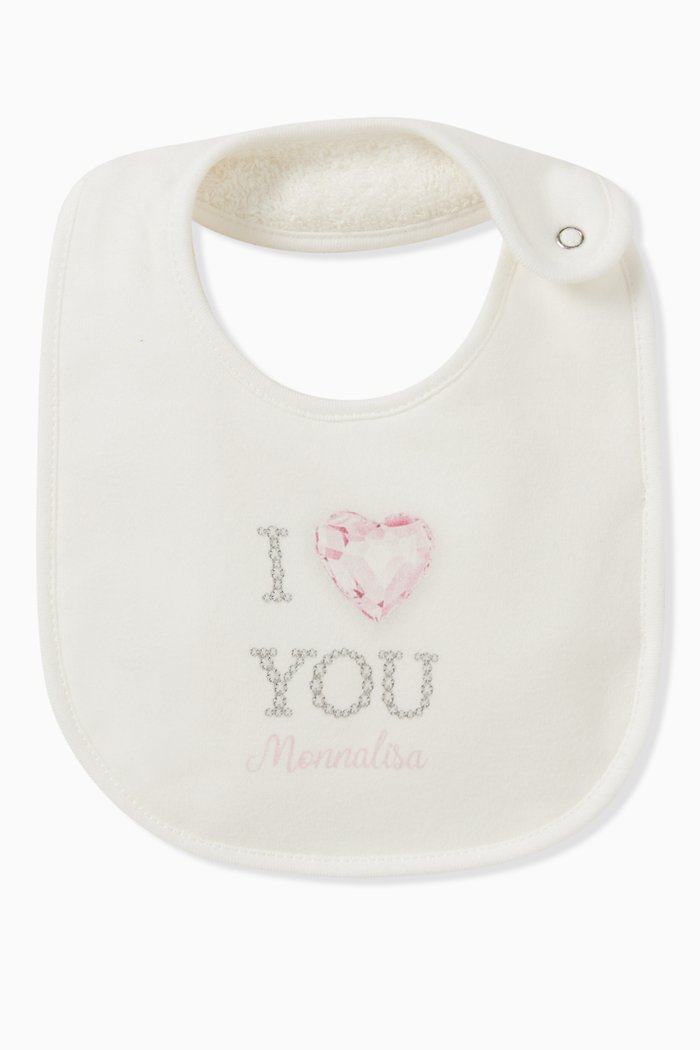

Jewel Love Bib in Cotton, White
