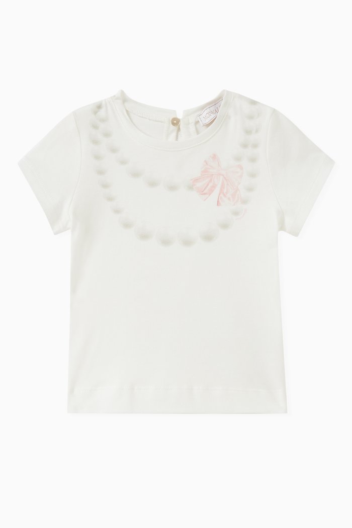 

Pearl Necklace-print T-shirt in Cotton, White