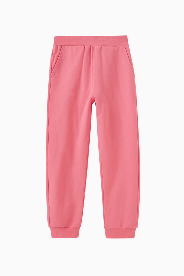 

Floral-embroidered Sweatpants in Cotton, Pink