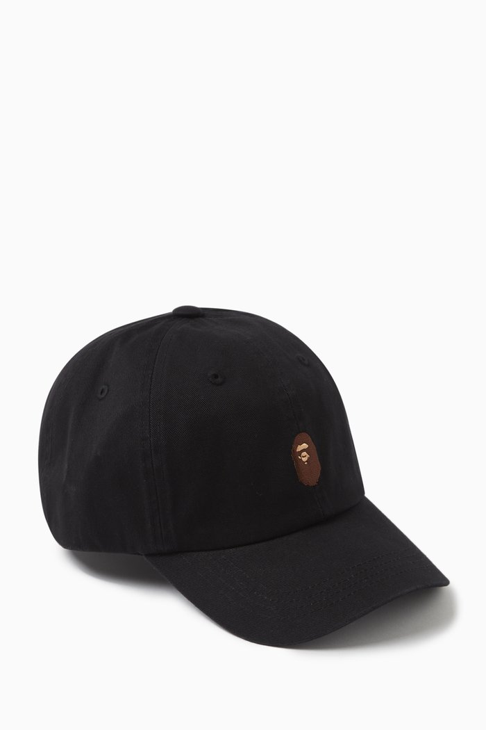 

One Point Panel Baseball Cap in Twill, Black