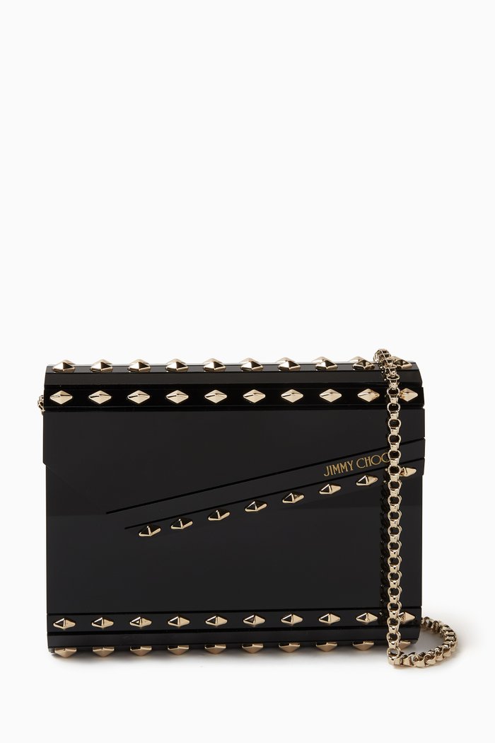 

Candy Clutch Bag with Studs in Acrylic, Black