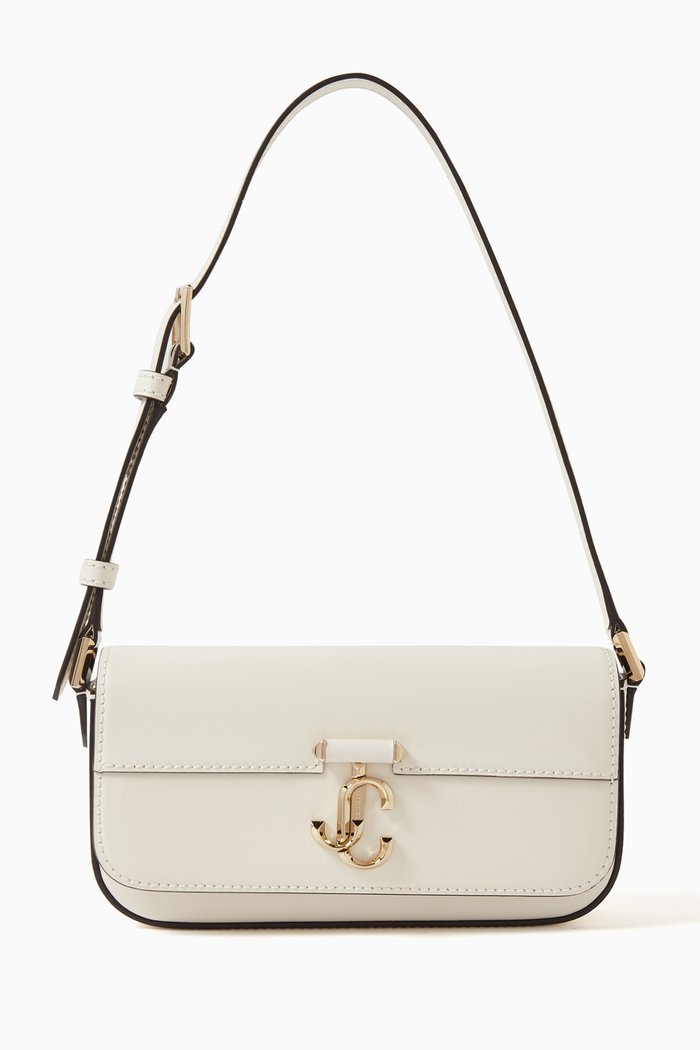 

Mini Avenue Shoulder Bag with JC Emblem in Leather, White
