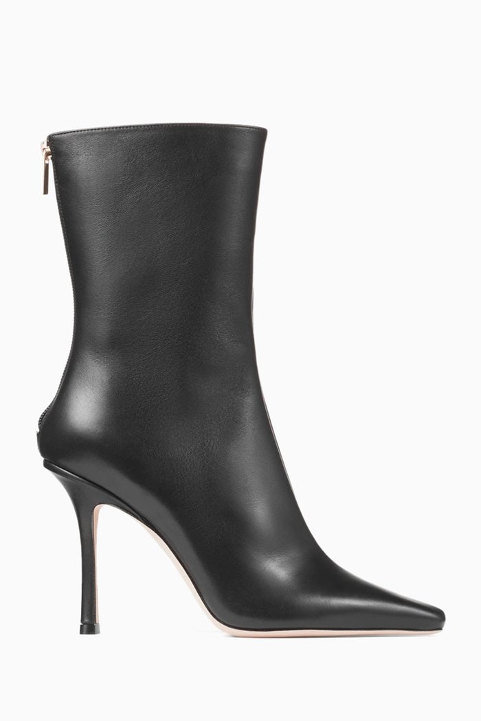 

Agathe 100 Ankle Boots in Calfskin, Black