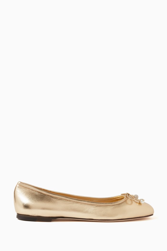 

Elme Ballet Flats in Metallic Nappa, Gold