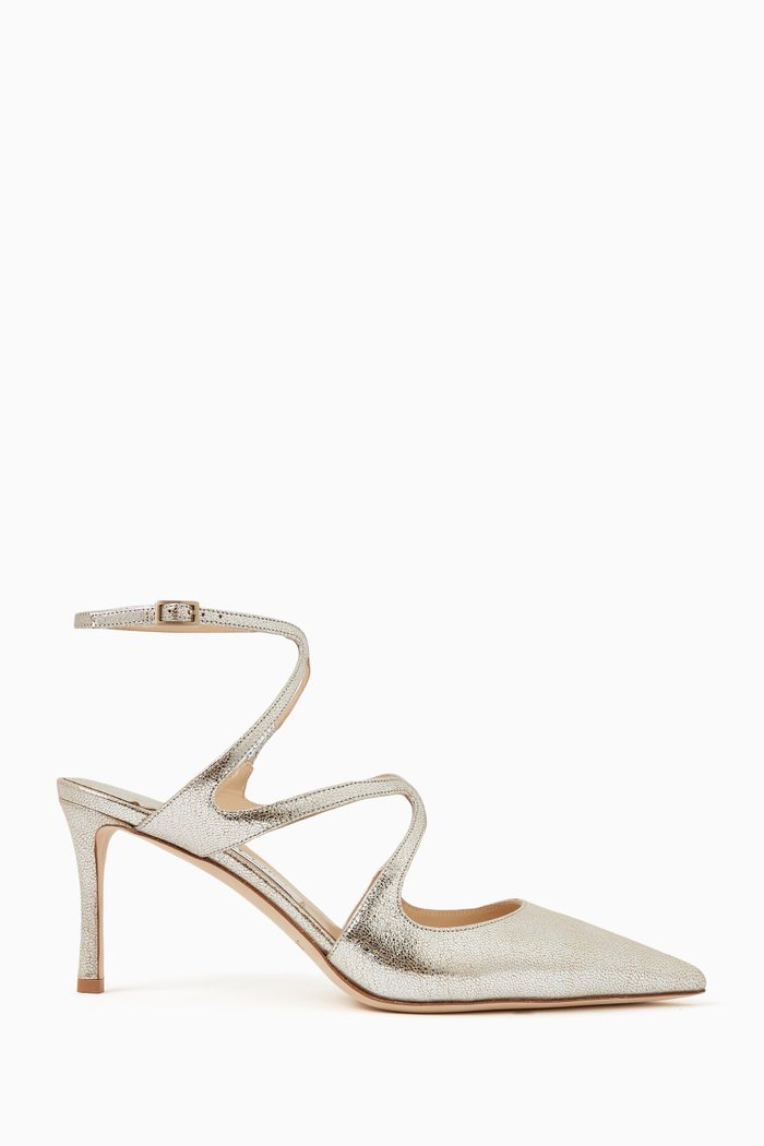 

Azia 75 Glittered Pumps in Leather, Silver