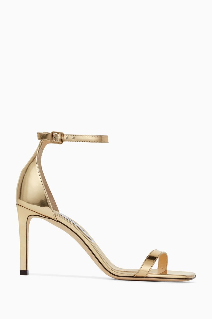 

Alva 85 Sandals in Metallic Leather, Gold