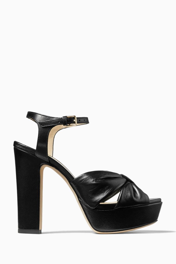 

Heloise 120 Platform Sandals in Nappa, Black